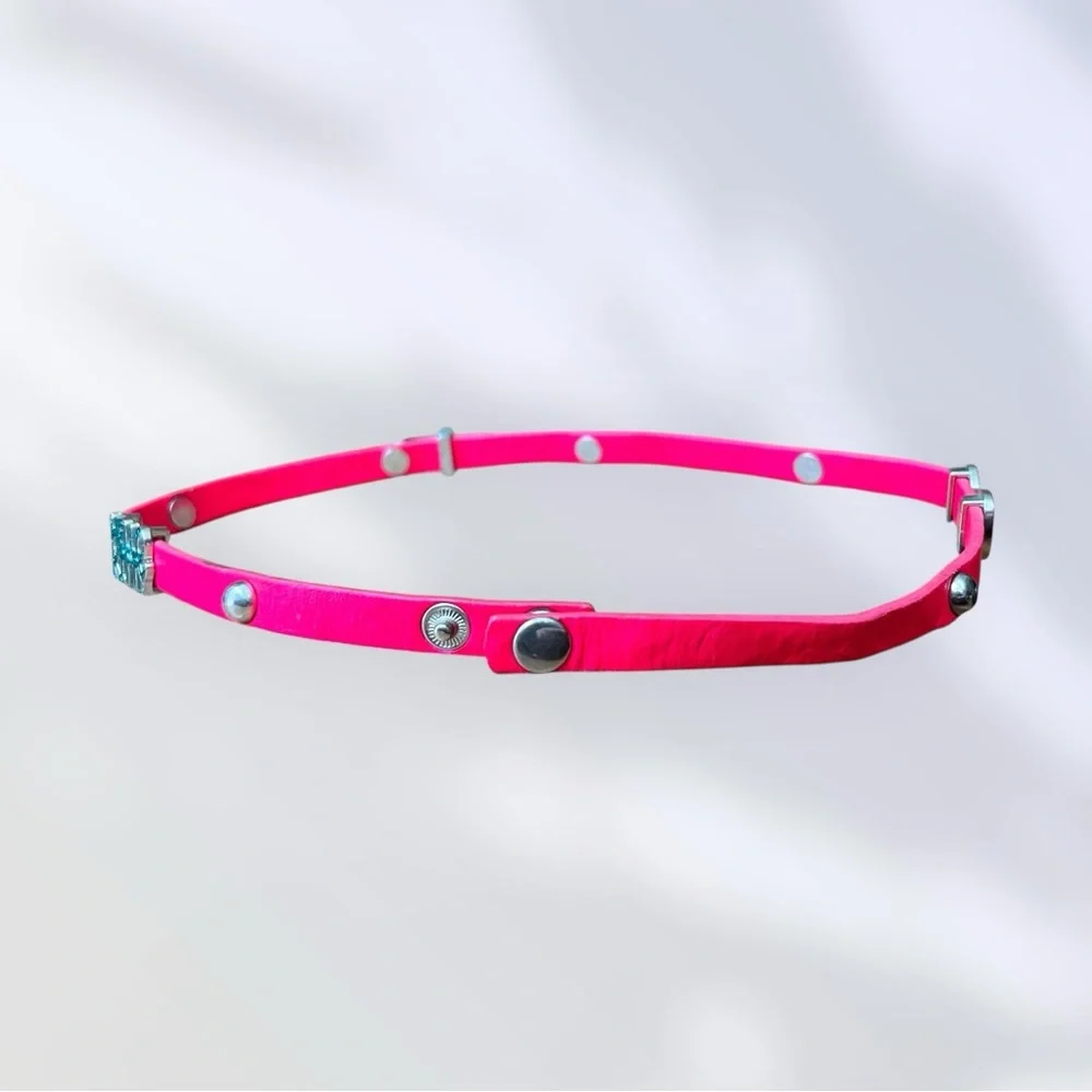 Sanrio Hello Kitty Adjustable Belt Pink Girls‎ Sparkly Bow Faux Leather Vegan